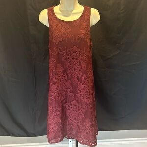 BB Dakota Women’s Maroon Lace Sleeveless Lined Dress XS